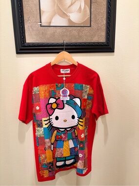 Lollipop One Size Hello Kitty Graphic Tee - Red NWT, made in Bangkok